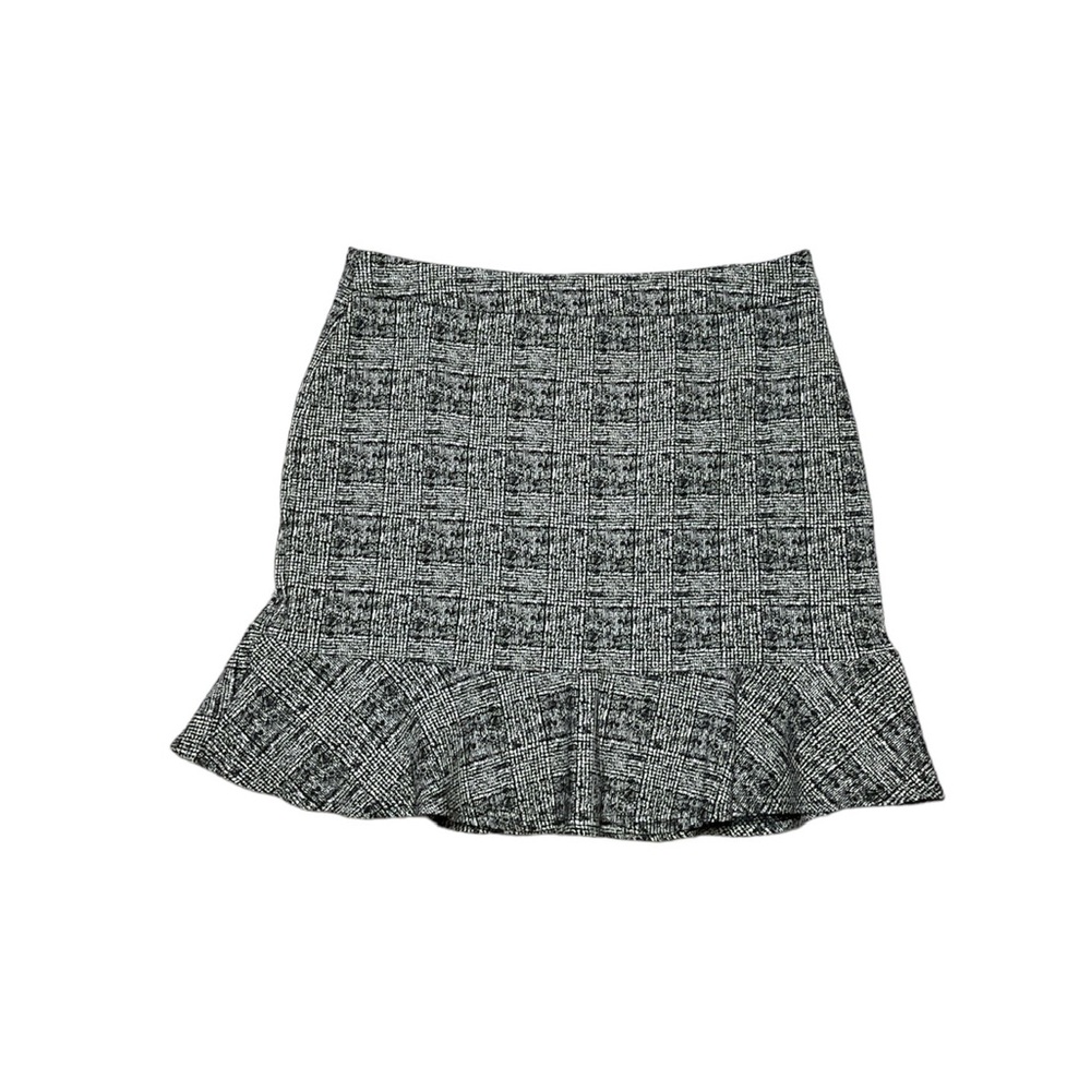Banana Republic Mini Skirt Women’s 12 Black Plaid Flounce Hem Business Casual
